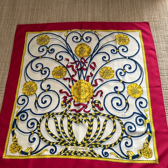 Hermes Jouvence Scarf Red Border 1968 Leila Menchari Artist